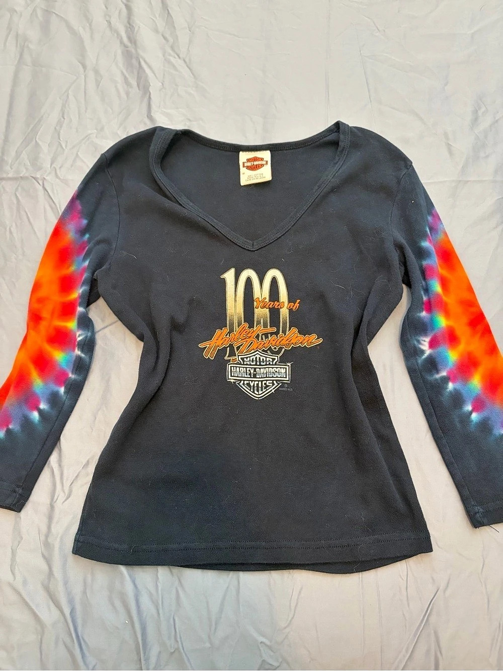 Harley-Davidson 100 Years of Harley-Davidson Long Sleeve Graphic Tee in Black